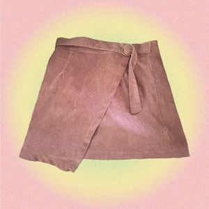 pink corduroy skirt w/ belt